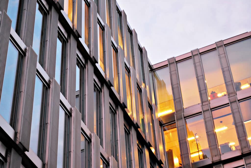 Modern commercial office building facade with glass windows, representing 2026 commercial tenant expectations